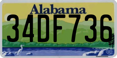 AL license plate 34DF736