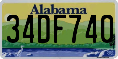 AL license plate 34DF740