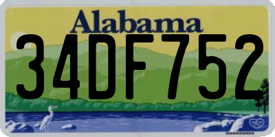 AL license plate 34DF752