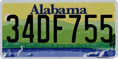 AL license plate 34DF755