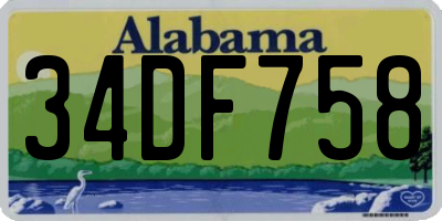 AL license plate 34DF758