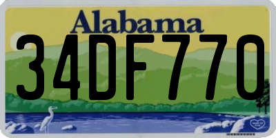 AL license plate 34DF770