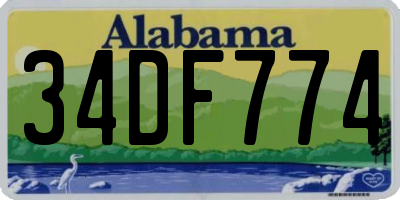 AL license plate 34DF774
