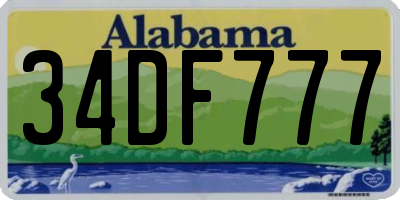 AL license plate 34DF777