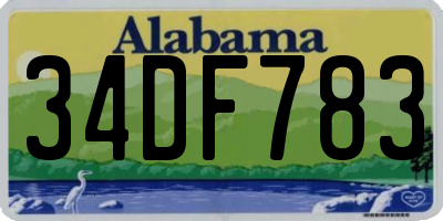 AL license plate 34DF783