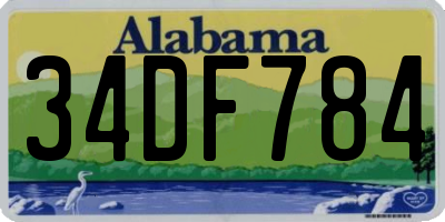 AL license plate 34DF784