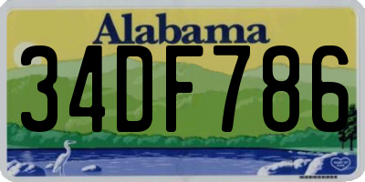 AL license plate 34DF786