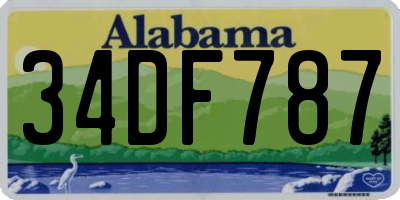 AL license plate 34DF787