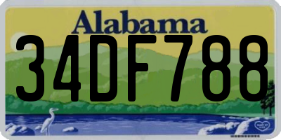 AL license plate 34DF788