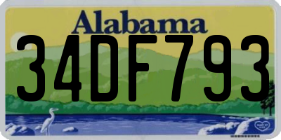 AL license plate 34DF793
