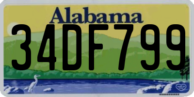 AL license plate 34DF799