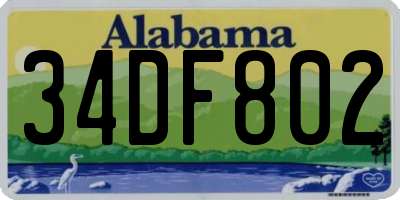 AL license plate 34DF802