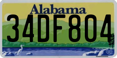AL license plate 34DF804