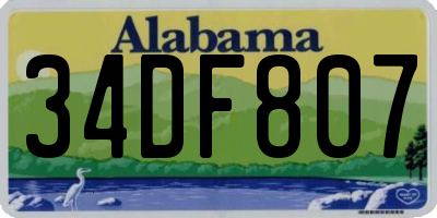 AL license plate 34DF807