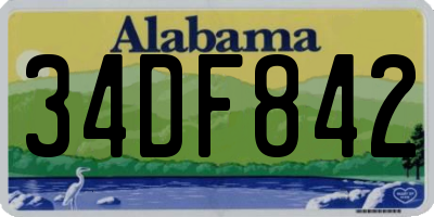 AL license plate 34DF842