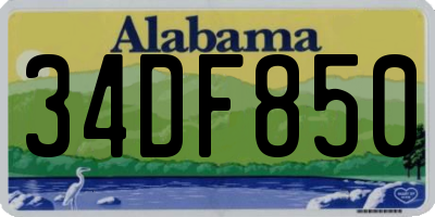 AL license plate 34DF850
