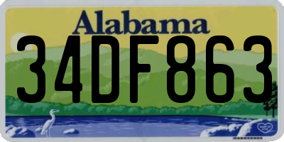 AL license plate 34DF863