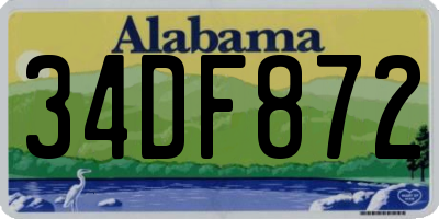AL license plate 34DF872