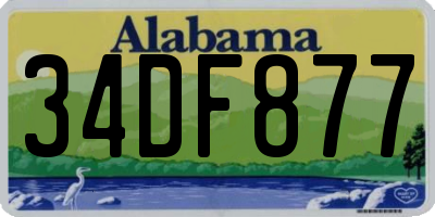 AL license plate 34DF877