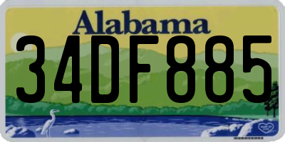 AL license plate 34DF885