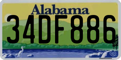 AL license plate 34DF886