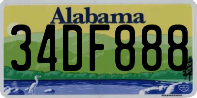 AL license plate 34DF888