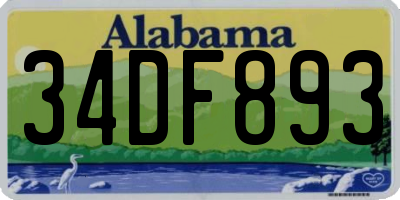 AL license plate 34DF893