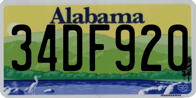 AL license plate 34DF920