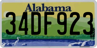 AL license plate 34DF923