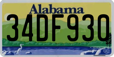 AL license plate 34DF930