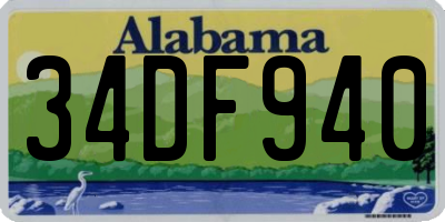 AL license plate 34DF940