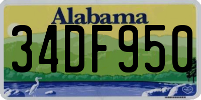 AL license plate 34DF950