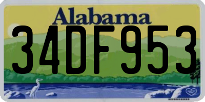 AL license plate 34DF953