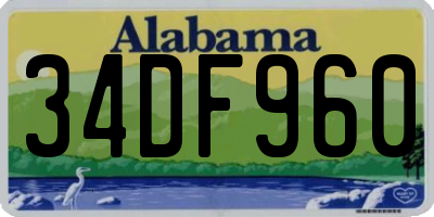 AL license plate 34DF960