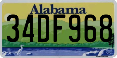 AL license plate 34DF968