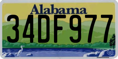 AL license plate 34DF977
