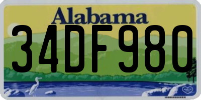 AL license plate 34DF980