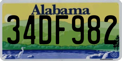 AL license plate 34DF982