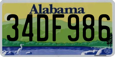 AL license plate 34DF986