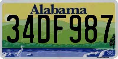 AL license plate 34DF987