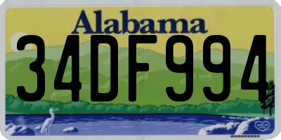 AL license plate 34DF994