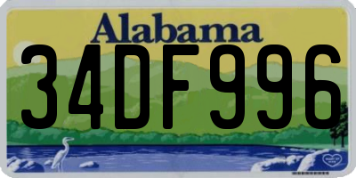 AL license plate 34DF996