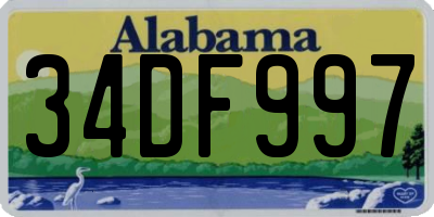 AL license plate 34DF997
