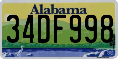 AL license plate 34DF998