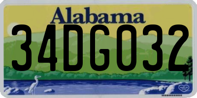 AL license plate 34DG032