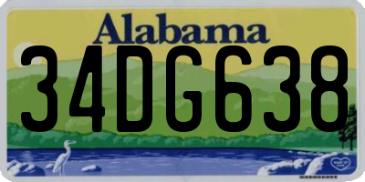 AL license plate 34DG638