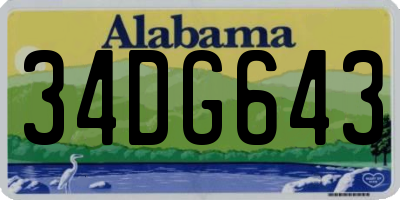 AL license plate 34DG643