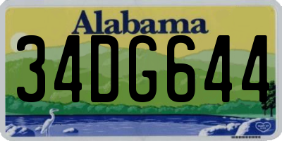 AL license plate 34DG644