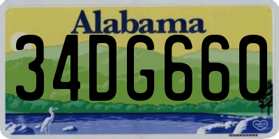 AL license plate 34DG660