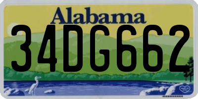 AL license plate 34DG662